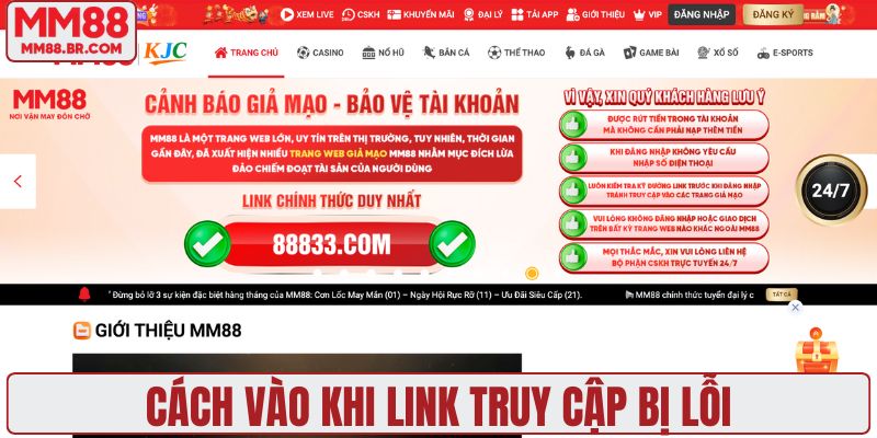 Cách vào khi link truy cập bị lỗi